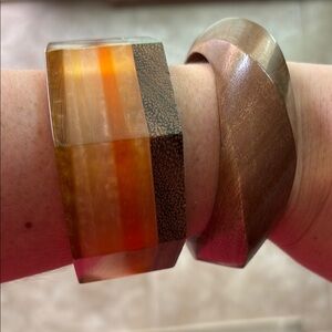 Pair of wooden Chico’s bracelets